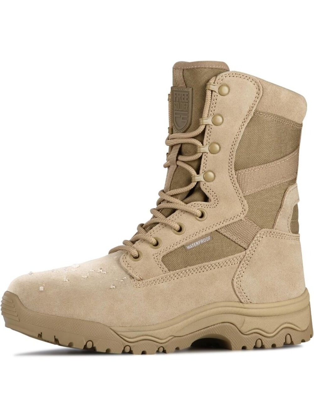 Men's Dark Tan Suede Leather Lightweight Durable Military Work Tactical Boots